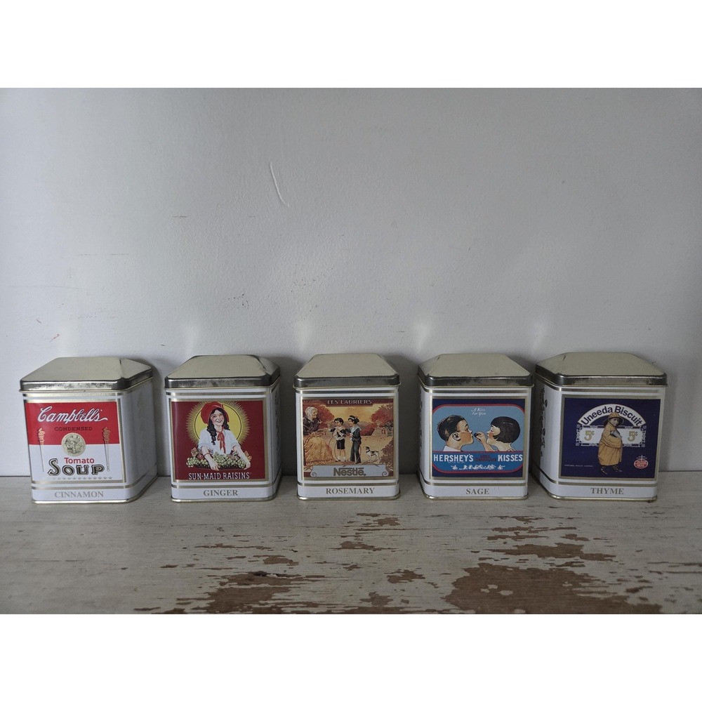 (5) Vintage Nabisco Brand Spice Tins 1993, Brand New